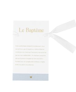 carte bapteme bleu blanc et or