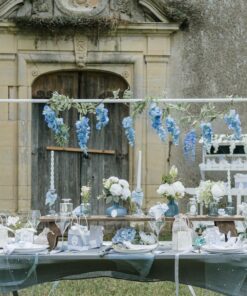 Alternative view of Assiette "Baptême" Bleu/Blanc/Or - Lot de 8