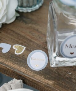 confetis baptême bleu blanc or