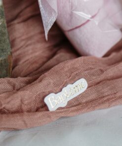 confettis bapteme rose blanc or