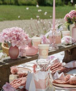 Alternative view of Gobelet "Baptême" Rose/Blanc/Or - Lot de 8