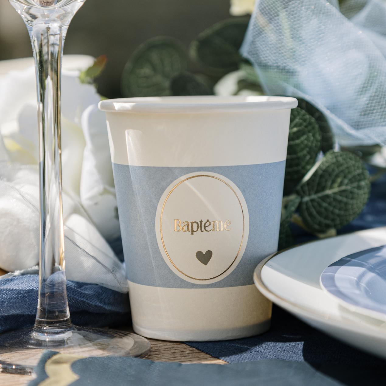 gobelet bleu blanc or