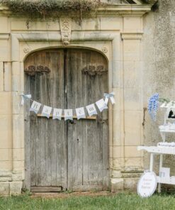 guirlande bapteme bleu blanc et or