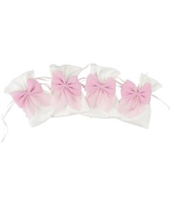 pochon satin noeud rose