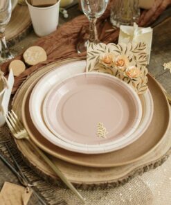 assiette bi color blanc kraft