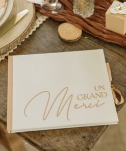 livre d'or un grand merci blanc kraft