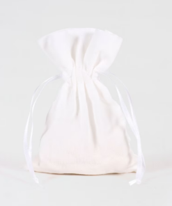 sac a dragees tissu blanc