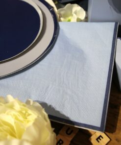 Serviette Bi-Color Bleu