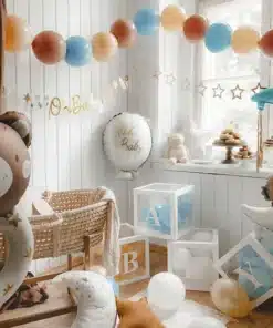 Ballon Ourson sur Lune - Bleu