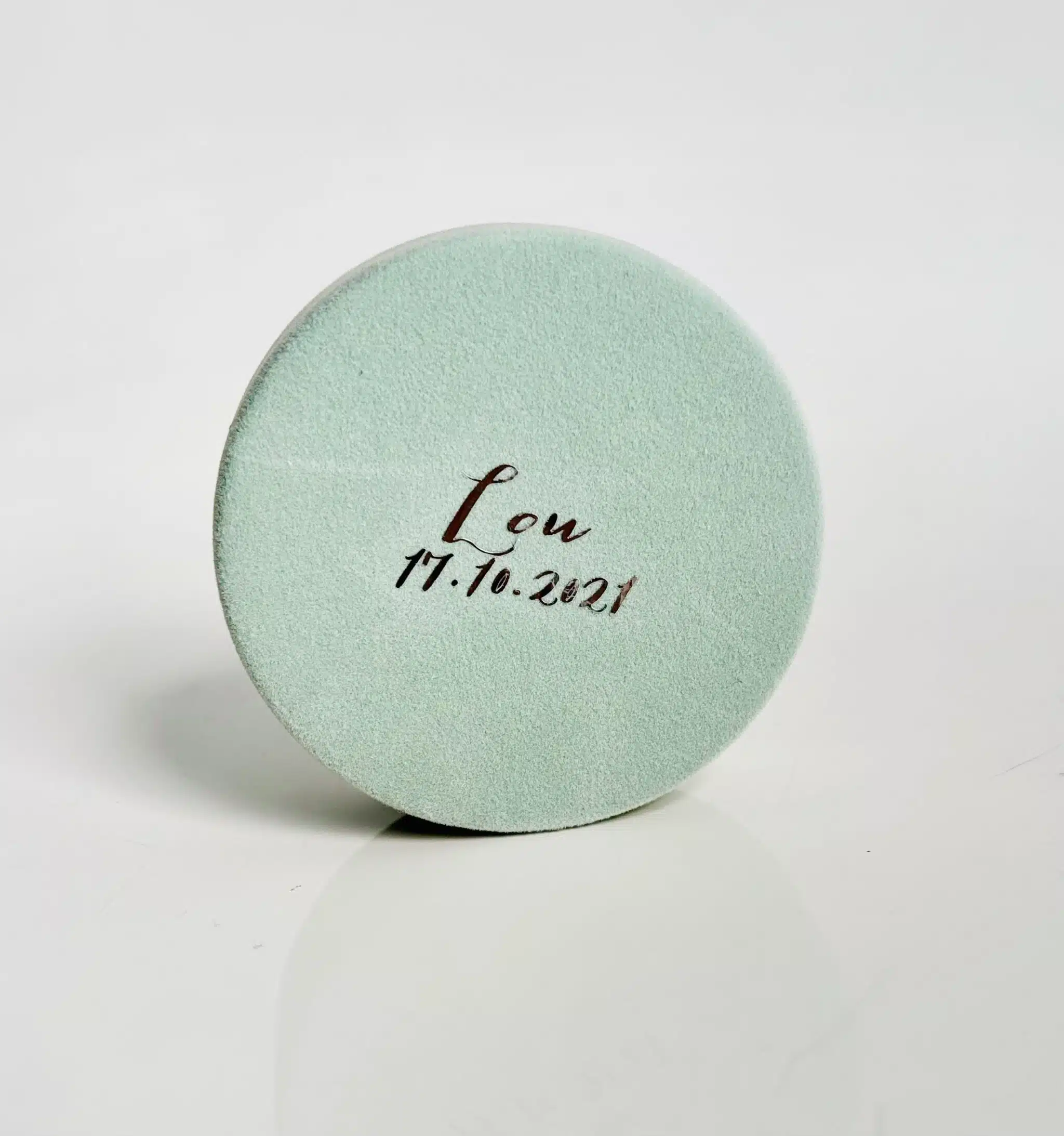 Boîte velours vert eucalyptus