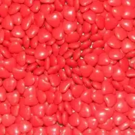 dragees coeur rouge clair