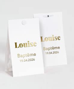 Contenant à dragées blanc impression doré