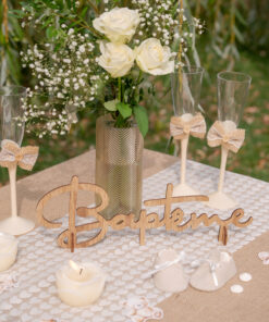 deco de table lettr en bois bapteme