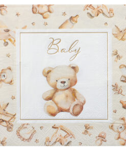 serviette ourson beige ivoire Little teddy