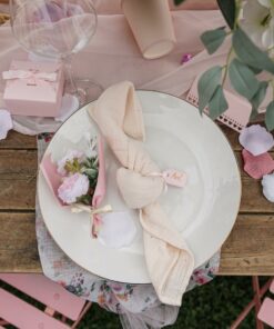 etiquette a dragees rose poudree