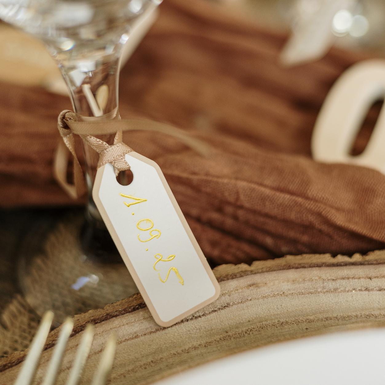 etiquette a dragees tons naturel champetre